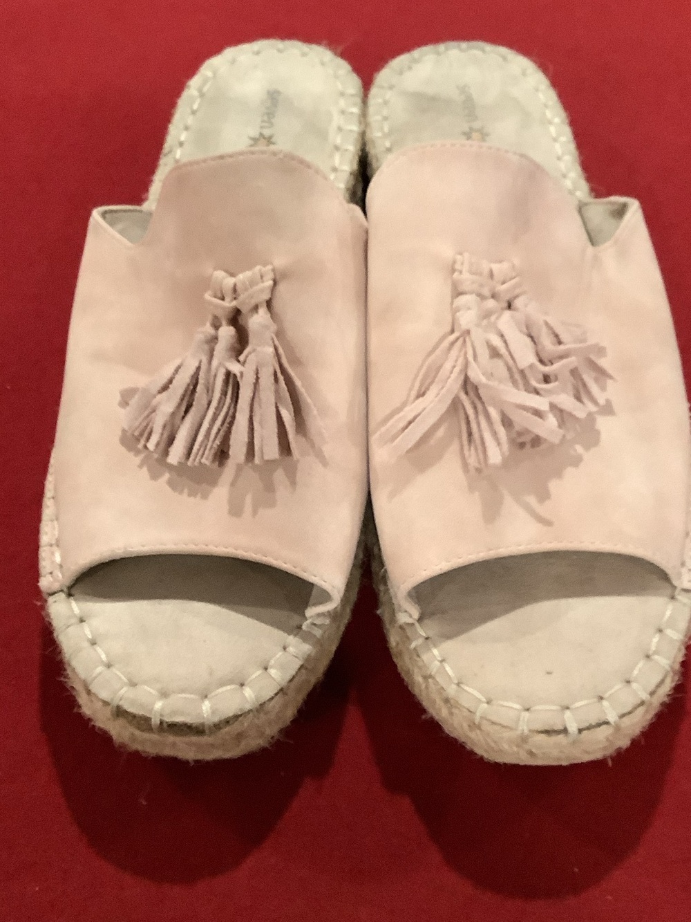 Seven Dials Blush Pink Tassel Espadrille Slides